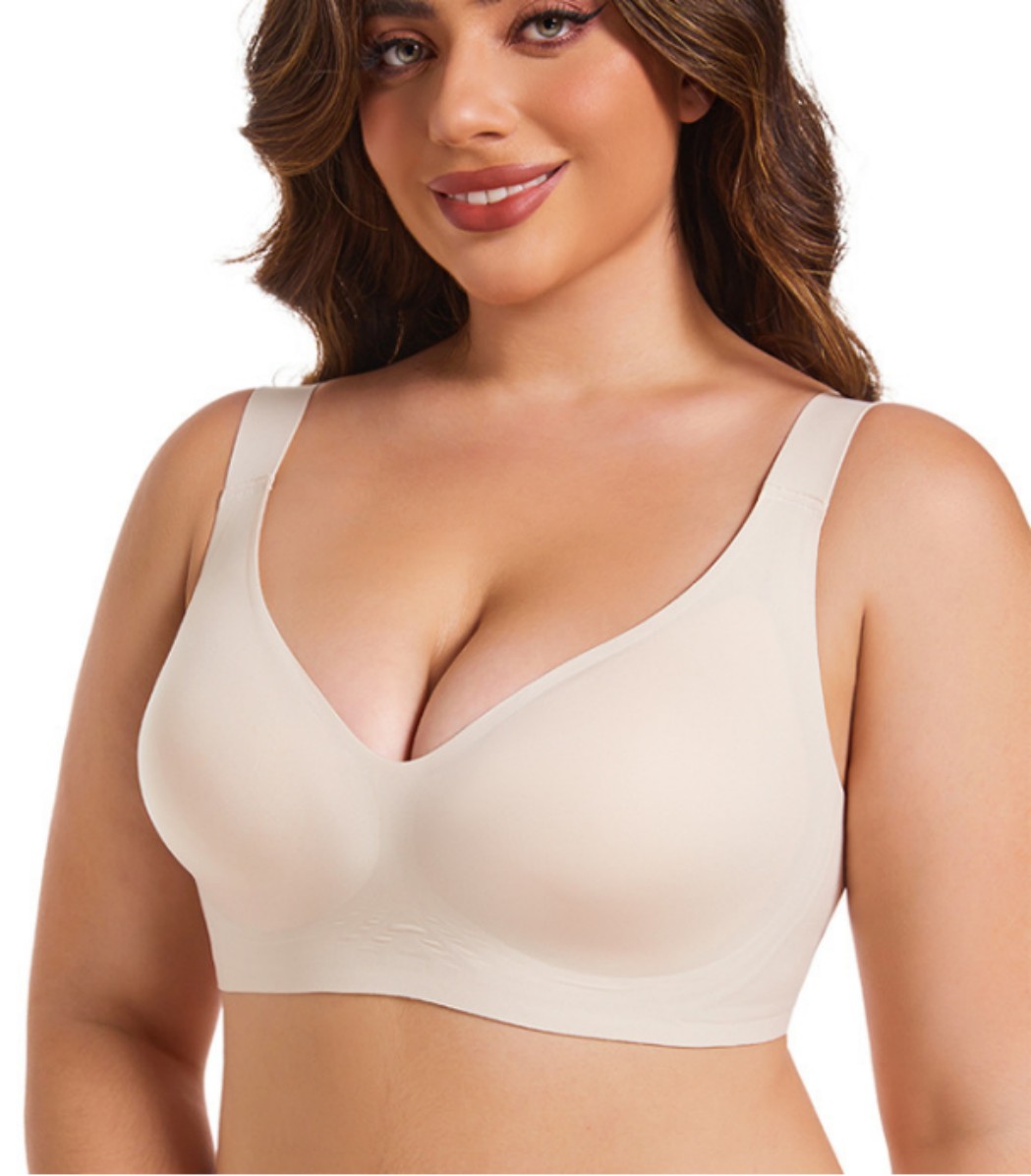 Smooth V Bras for Women No Underwire Seamless Plunge Bralettes